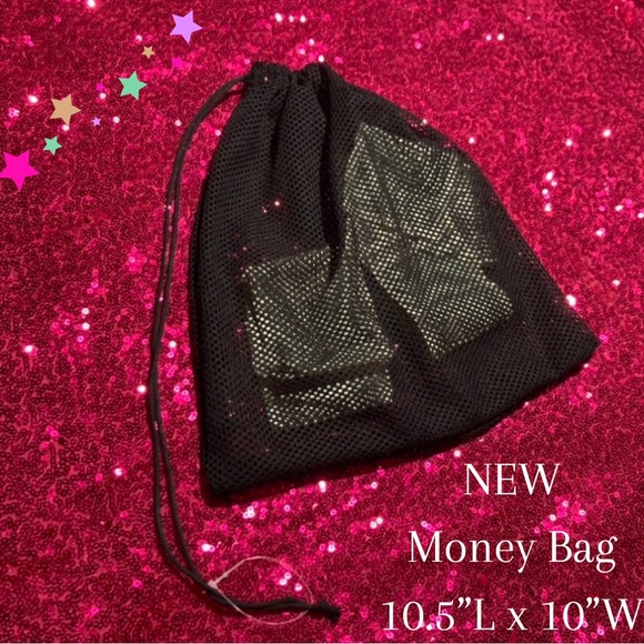 Mesh Fishnet Money Bag Wristlet Wallet See Through Purse Rave Dancewear goth emo - Picture 1 of 17